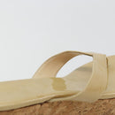 Jimmy Choo Kork-Wedge-Sandalen Lackleder Beige Auth 174633A-17