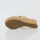 Jimmy Choo Kork-Wedge-Sandalen Lackleder Beige Auth 174633A-23