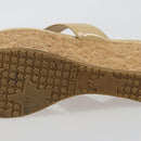 Jimmy Choo Kork-Wedge-Sandalen Lackleder Beige Auth 174633A-25