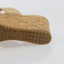 Jimmy Choo Kork-Wedge-Sandalen Lackleder Beige Auth 174633A-26