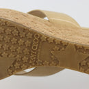 Jimmy Choo Kork-Wedge-Sandalen Lackleder Beige Auth 174633A-27
