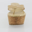 Jimmy Choo Kork-Wedge-Sandalen Lackleder Beige Auth 174633A-28