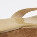 Jimmy Choo Cork Wedge Sandals Patent leather Beige Auth 174633A-28