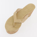 Jimmy Choo Cork Wedge Sandals Patent leather Beige Auth 174633A-6