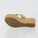 Jimmy Choo Kork-Wedge-Sandalen Lackleder Beige Auth 174633A-7
