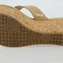 Jimmy Choo Kork-Wedge-Sandalen Lackleder Beige Auth 174633A-9