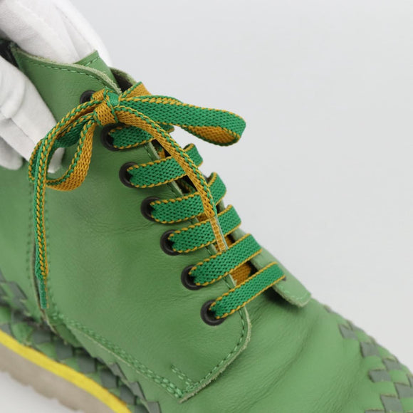 BOTTEGA VENETA INTRECCIATO Mid Cut Sneakers Leather Green Auth 174635A