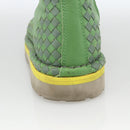 BOTTEGA VENETA INTRECCIATO Mid Cut Sneakers Leather Green Auth 174635A-12