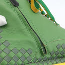 BOTTEGA VENETA INTRECCIATO Mid Cut Sneakers Leather Green Auth 174635A-13