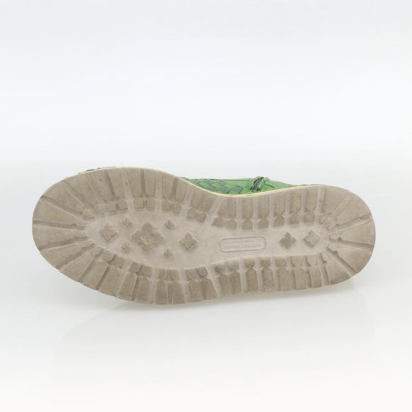 BOTTEGA VENETA INTRECCIATO Mid Cut Sneakers Leather Green Auth 174635A