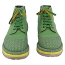 BOTTEGA VENETA INTRECCIATO Mid Cut Sneakers Leather Green Auth 174635A-2