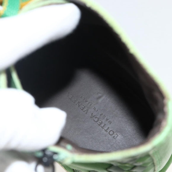 BOTTEGA VENETA INTRECCIATO Mid Cut Sneakers Leather Green Auth 174635A