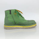 BOTTEGA VENETA INTRECCIATO Mid Cut Sneakers Leather Green Auth 174635A-4