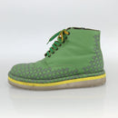 BOTTEGA VENETA INTRECCIATO Mid Cut Sneakers Leather Green Auth 174635A-5
