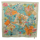 Salvatore Ferragamo Scarf Silk Light Blue Auth 174638A-1