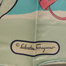 Salvatore Ferragamo Scarf Silk Light Blue Auth 174638A-13