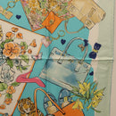 Salvatore Ferragamo Scarf Silk Light Blue Auth 174638A-7