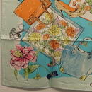 Salvatore Ferragamo Scarf Silk Light Blue Auth 174638A-8