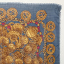 CHANEL Scarf Wool Silk Navy CC Auth 174639A-4