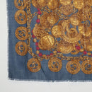 CHANEL Scarf Wool Silk Navy CC Auth 174639A-8