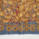 CHANEL Scarf Wool Silk Navy CC Auth 174639A-9