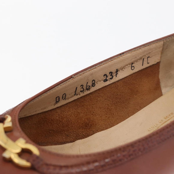 Salvatore Ferragamo Pumps Leather 6 Brown Auth 174642A