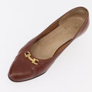 Salvatore Ferragamo Pumps Leather 6 Brown Auth 174642A-6