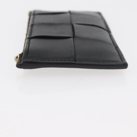 BOTTEGA VENETA Coin Purse Leather Black Auth 174643