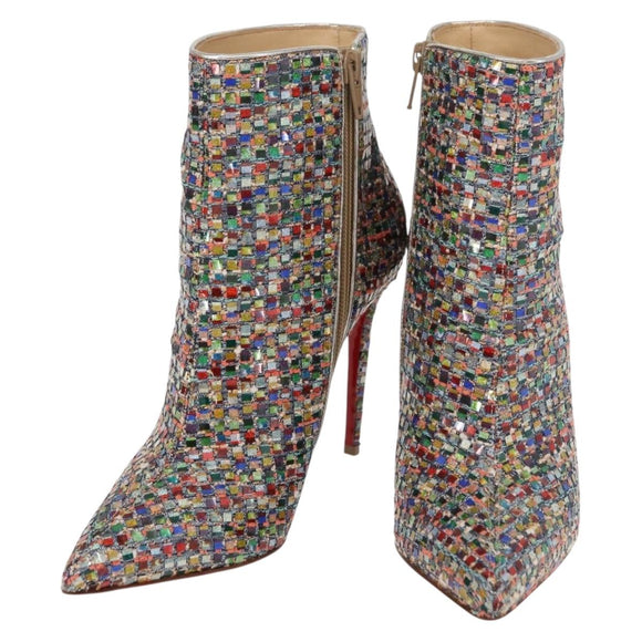 Christian Louboutin Heel Boots Leather 35 1/2 Multicolor Auth 174645A