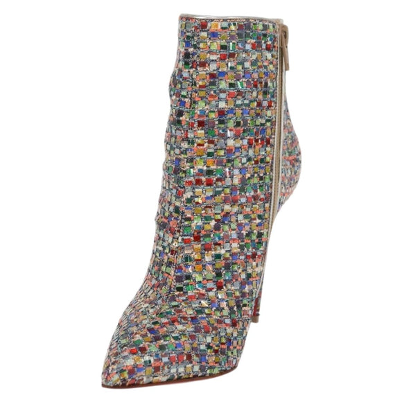 Christian Louboutin Heel Boots Leather 35 1/2 Multicolor Auth 174645A