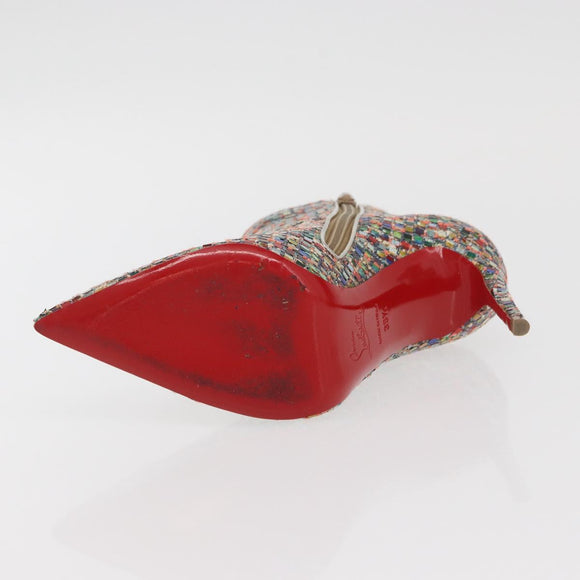 Christian Louboutin Heel Boots Leather 35 1/2 Multicolor Auth 174645A