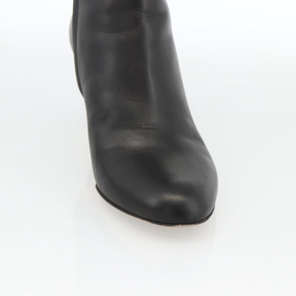 Salvatore Ferragamo Knee High Boots Leather 5 1/2 Black Auth 174646A