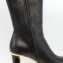 Salvatore Ferragamo Knee High Boots Leather 5 1/2 Black Auth 174646A-12