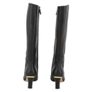 Salvatore Ferragamo Knee High Boots Leather 5 1/2 Black Auth 174646A-3