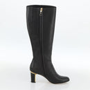 Salvatore Ferragamo Knee High Boots Leather 5 1/2 Black Auth 174646A-4