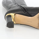 Salvatore Ferragamo Knee High Boots Leather 5 1/2 Black Auth 174646A-8