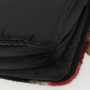 BLUE LABEL CRESTBRIDGE CB Check Shoulder Bag Nylon Wool Gold Red Auth 174651A-15
