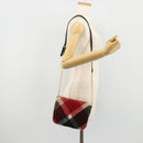 BLUE LABEL CRESTBRIDGE CB Check Shoulder Bag Nylon Wool Gold Red Auth 174651A-22