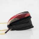 BLUE LABEL CRESTBRIDGE CB Check Shoulder Bag Nylon Wool Gold Red Auth 174651A-4
