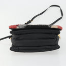 BLUE LABEL CRESTBRIDGE CB Check Shoulder Bag Nylon Wool Gold Red Auth 174651A-5