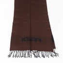 FENDI Scarf Wool Brown Auth 174661-10