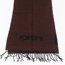 FENDI Scarf Wool Brown Auth 174661-13