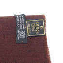 FENDI Scarf Wool Brown Auth 174661-14