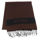 FENDI Scarf Wool Brown Auth 174661-1