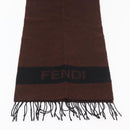 FENDI Scarf Wool Brown Auth 174661-4