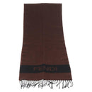 FENDI Scarf Wool Brown Auth 174661-5