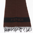 FENDI Scarf Wool Brown Auth 174661-7