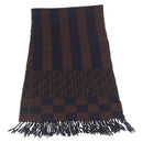 FENDI Zucca Scarf Wool Brown Auth 174662-1