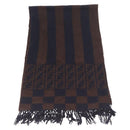 FENDI Zucca Scarf Wool Brown Auth 174662-2