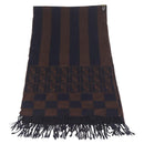 FENDI Zucca Scarf Wool Brown Auth 174662-4